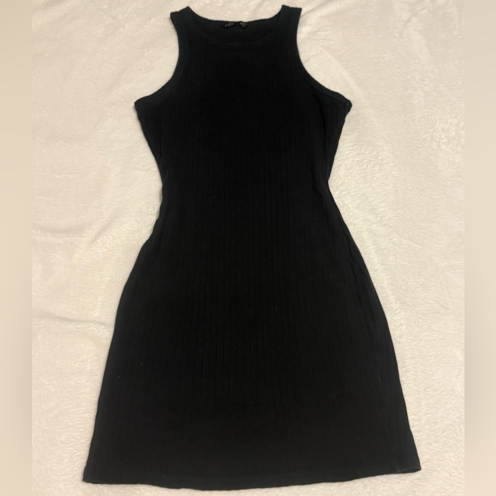 SHEIN Black Ribbed Mini Dress